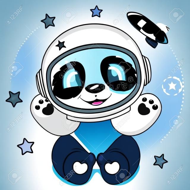 Panda Desenhos Animados Bonito Espaço Personagem Animal Kawaii Trajes  Espaciais imagem vetorial de kristina0702© 580325570