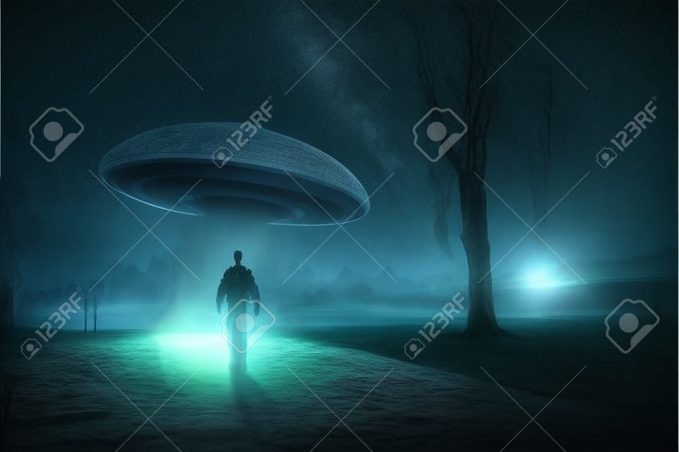 Alien unidentified flying object hunting people