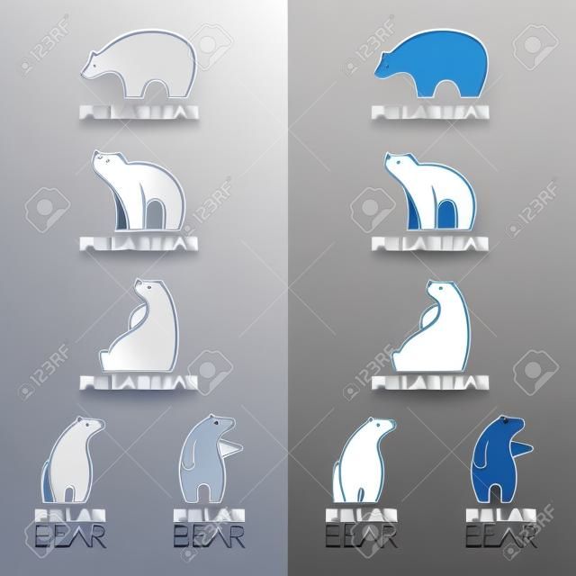 Blue white Polar bear icon vector design