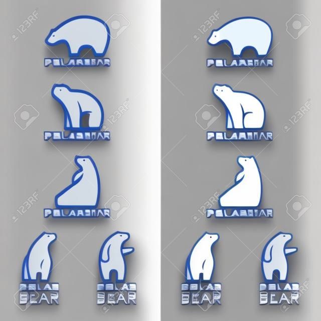 Kék-fehér jegesmedve ikon vektor tervezés
