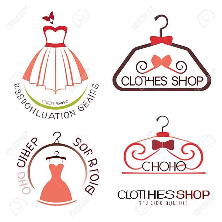 diseño del logotipo de la moda conjunto de vectores tienda de ropa