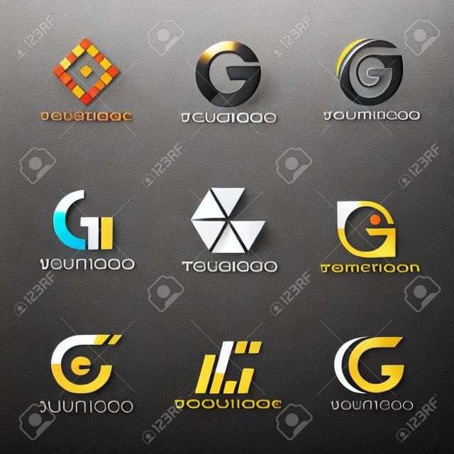 disegno Lettera G logo vettoriale set
