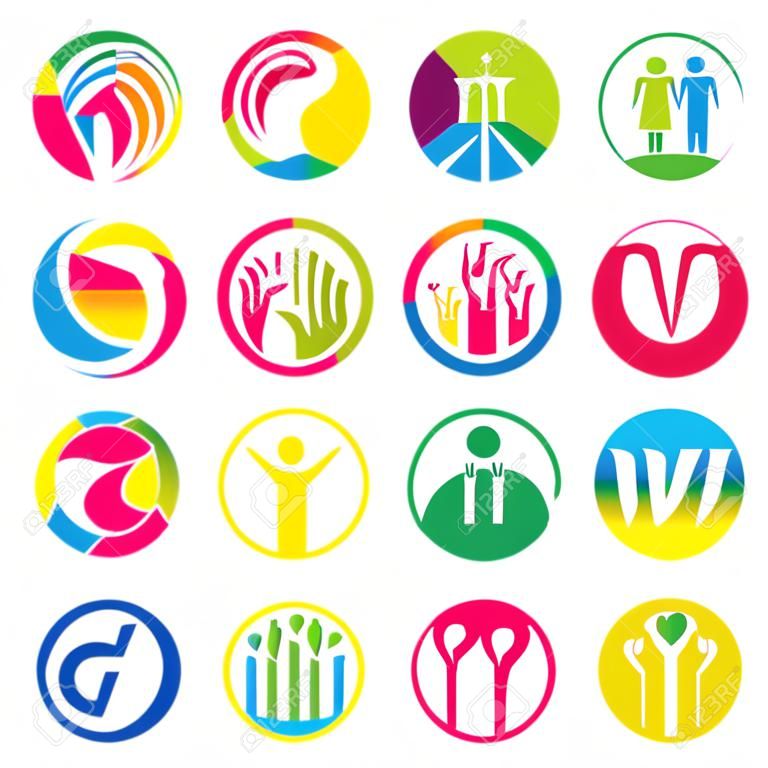 Logotipo da família círculo arte vector conjunto de design