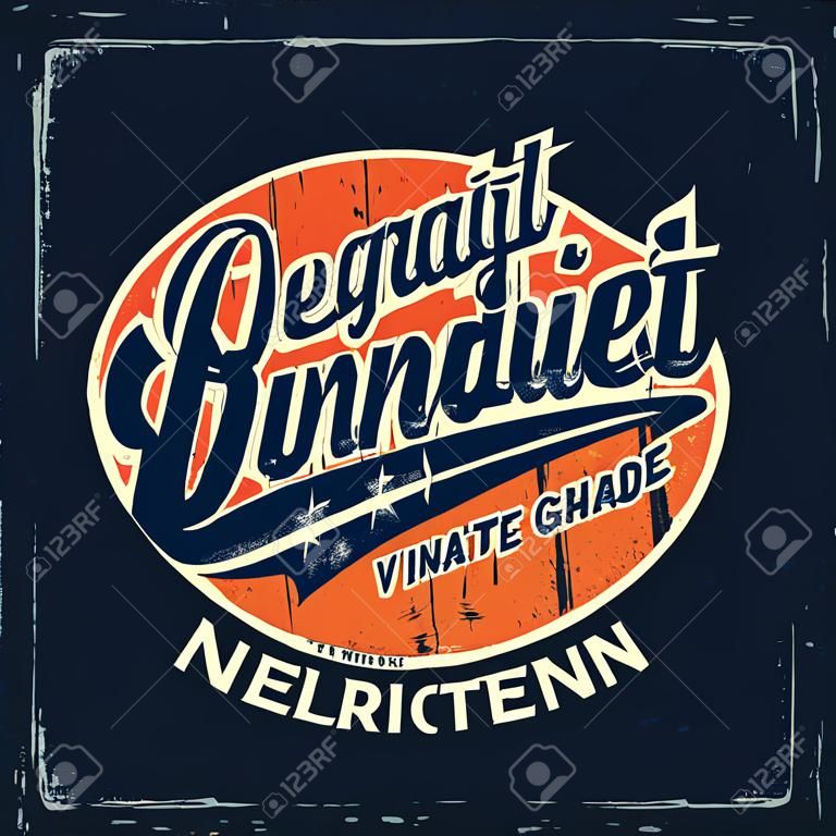Typografie vintage Denim merk print voor t-shirt. Retro artwork illustratie