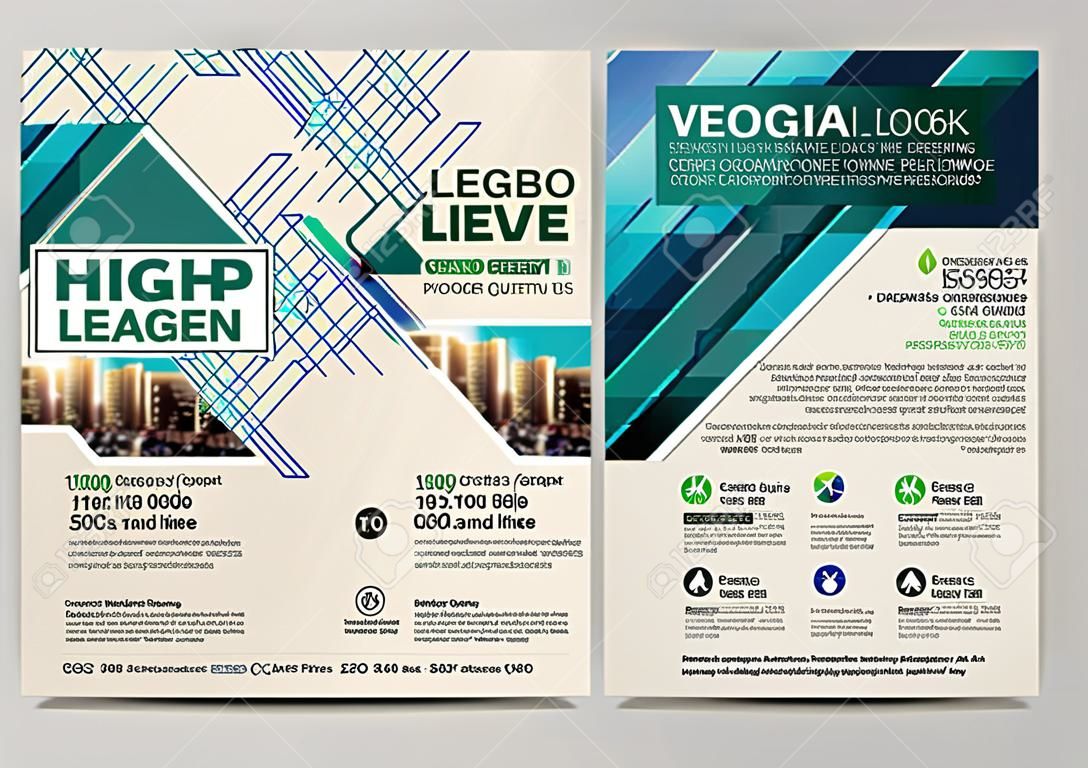 Vegetazione Brochure layout modello di progettazione. Relazione annuale Flyer Volantino coprire Presentazione Moderno sfondo. illustrazione vettoriale in formato A4