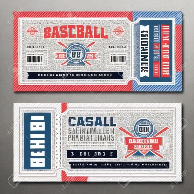 Tickets Design Template At Baseball Tournament Stock Illustration