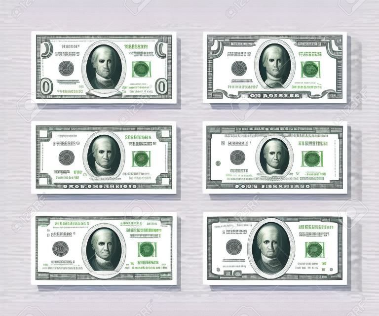 modèle de fausses images vectorielles d & # 39 ; argent des dollars