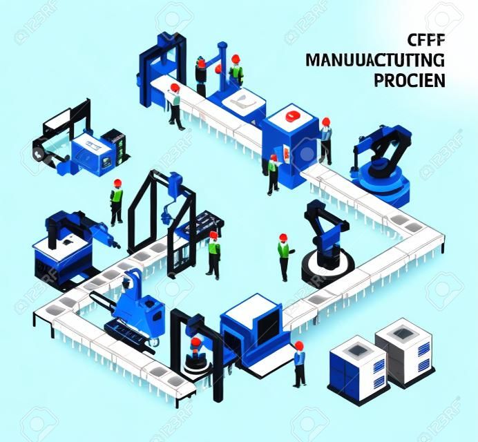 Industrial production of computer parts. Machinery tools for automation processes