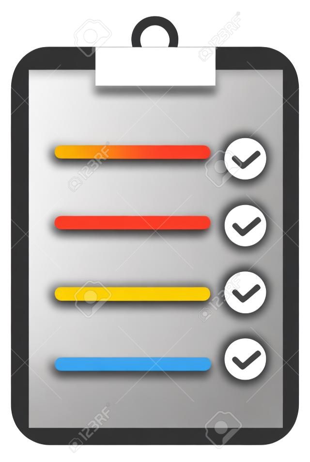 Checklist icon. Clipboard with completed list document