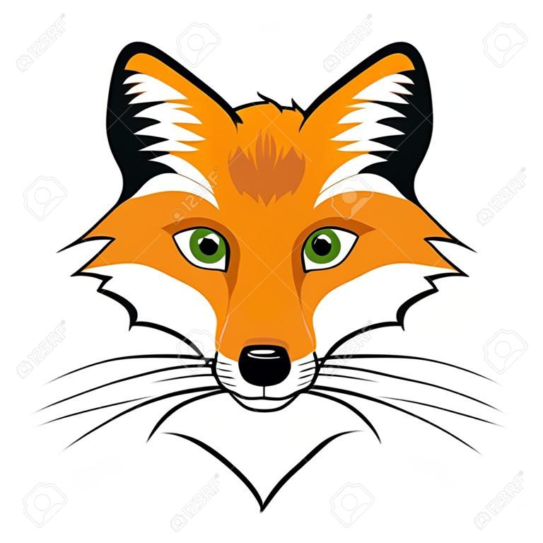 Illusztráció fox fej rajzfilm stílusú