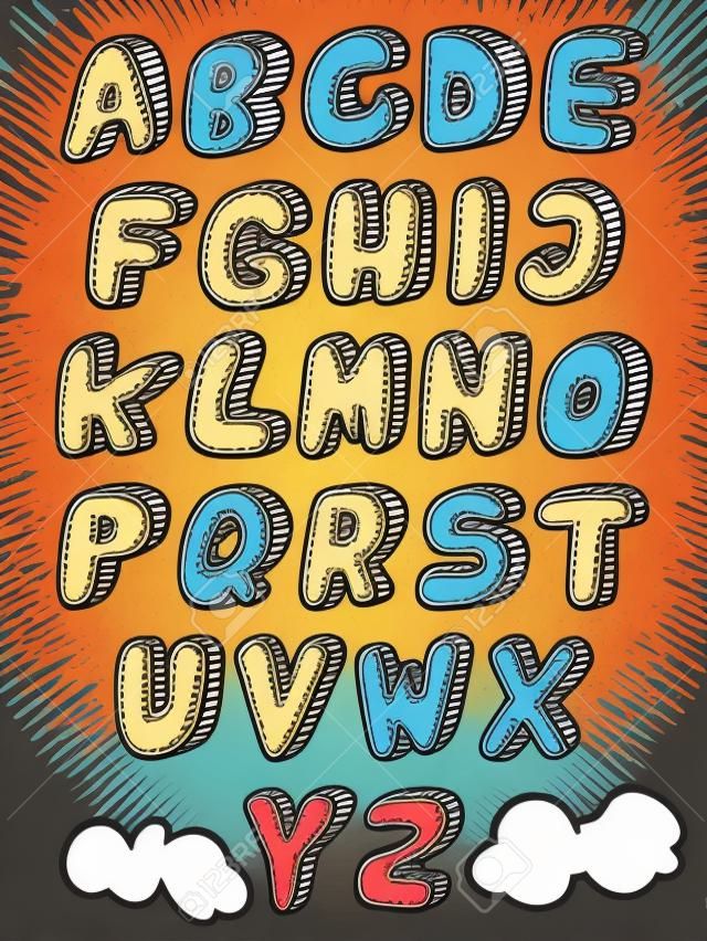 Alphabet Letters Numbers Style Comics Pop Art Title Headline Poster Stock  Vector by ©VectorStory 213665020
