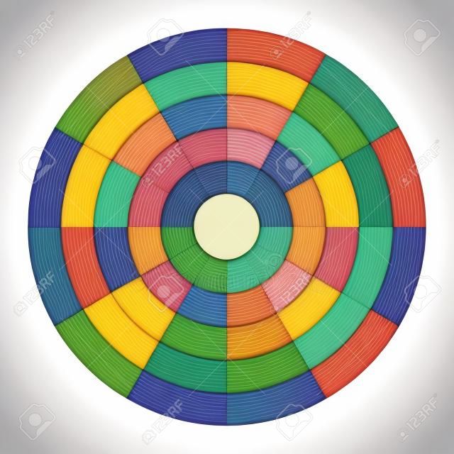白色背景下有十二种颜色的圆圈