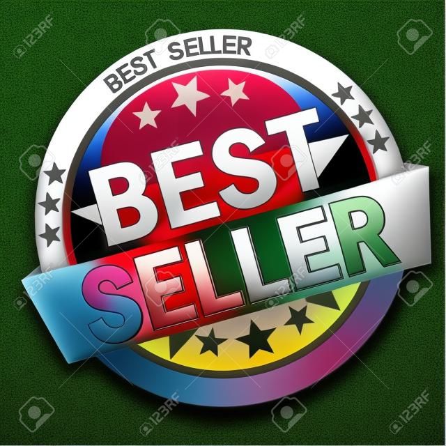 bouton rond de couleur avec la bannière Best Seller