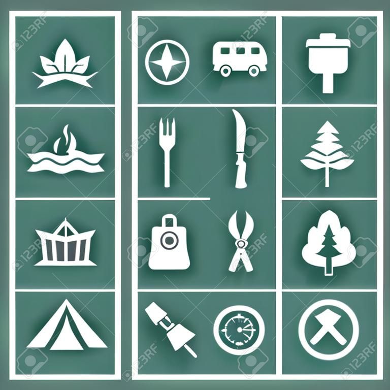 Reiseerlebniscamp icon set