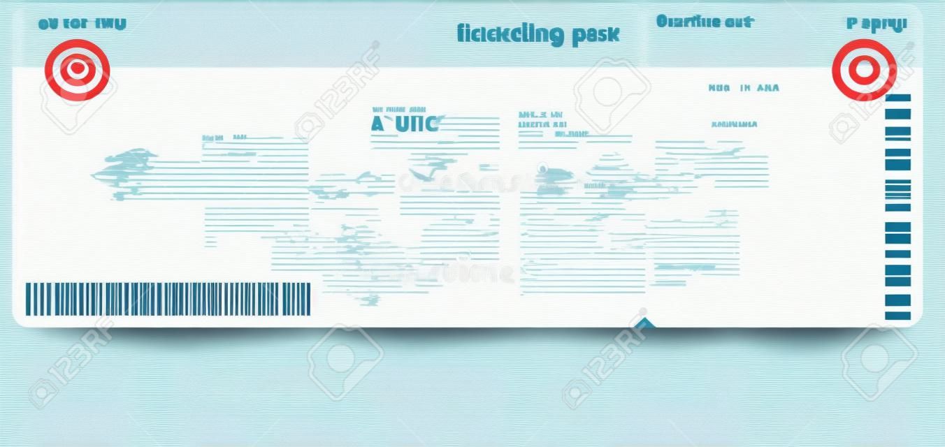 Variante di biglietto aereo isolato su bianco illustrazione vettoriale