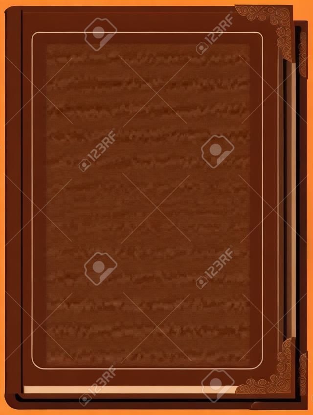 Brown closed book. Illustration in vector format