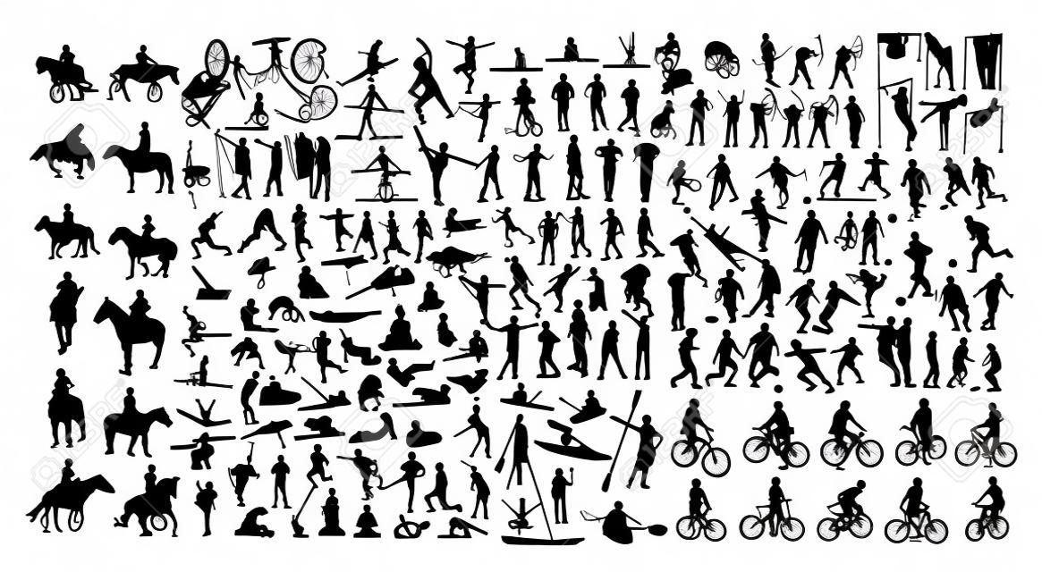 Active people silhouettes Vector illustration.
