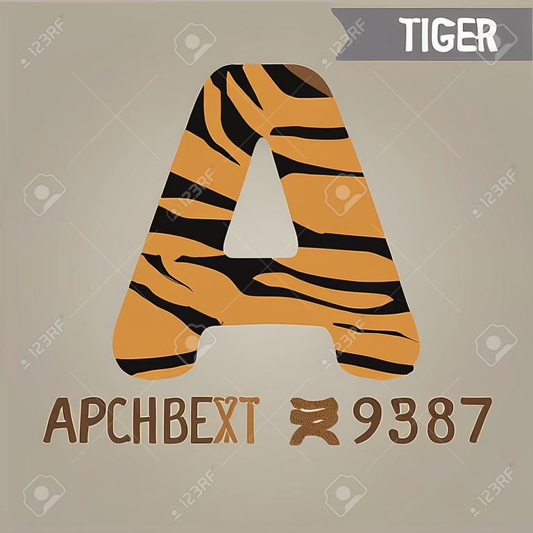 Tiger Stripe Alphabet et nombres de Vector