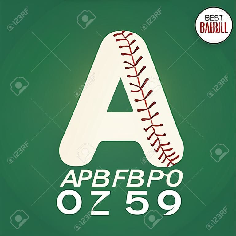 Baseball Ball alphabet et chiffres Vecteur