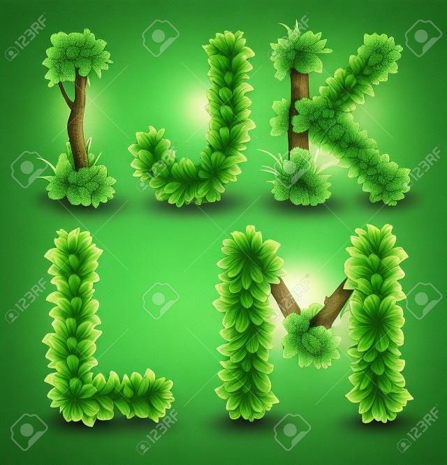 green tree alphabet font