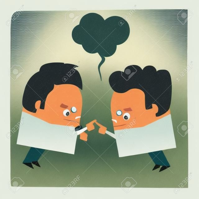 Illustration of two angry businessmen
