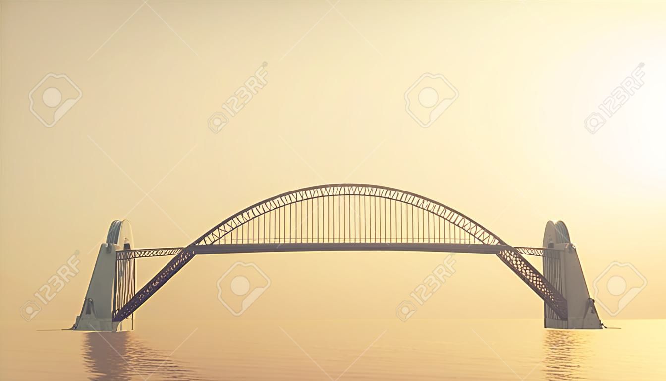 Koncepcyjne most obsługiwane przez niektóre ręce. Jest to 3d renderowanie ilustracji