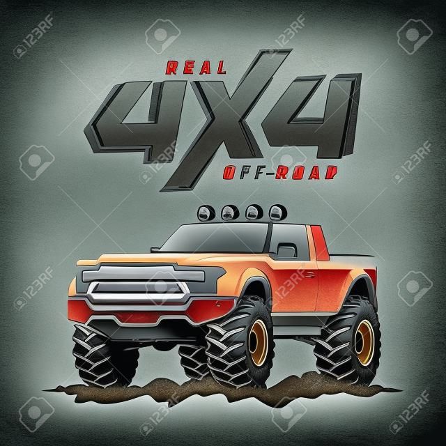 Off-road monster truck pickup illustration