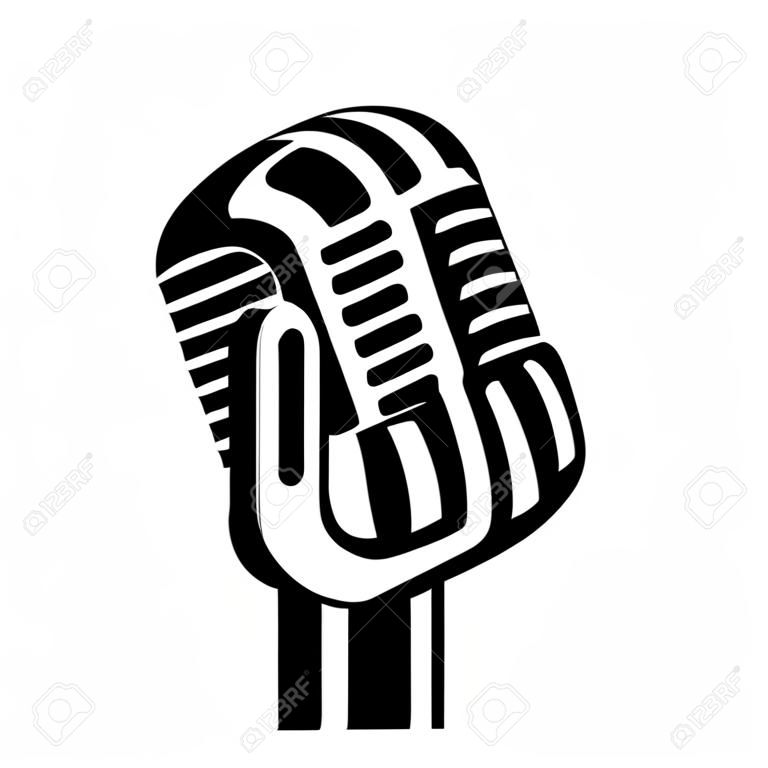 microphone vintage signe illustration vectorielle