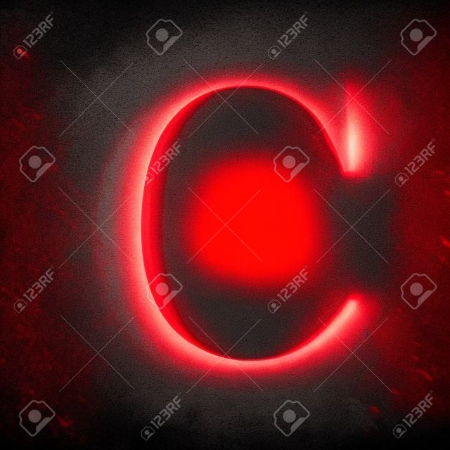 lettre de lumière rouge C