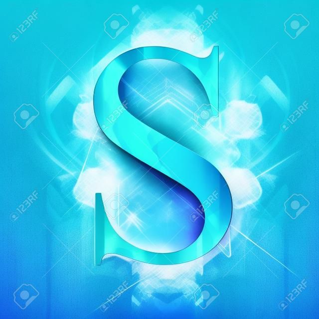 Blue Abstract Letter S