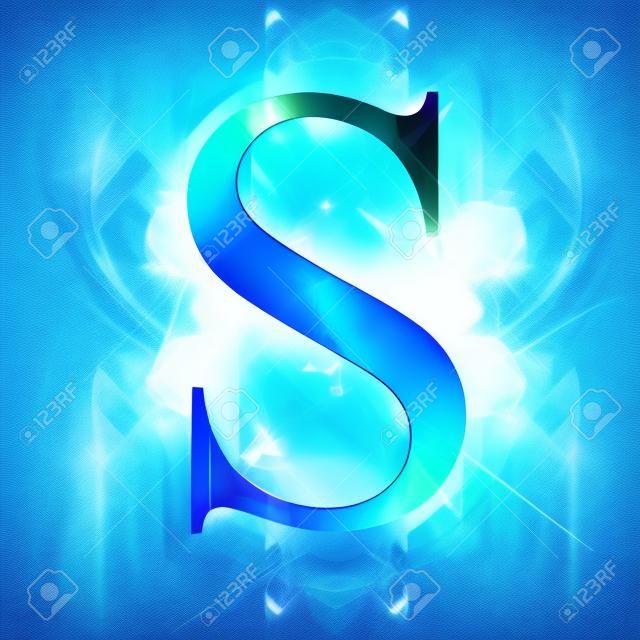 藍色抽象字母S