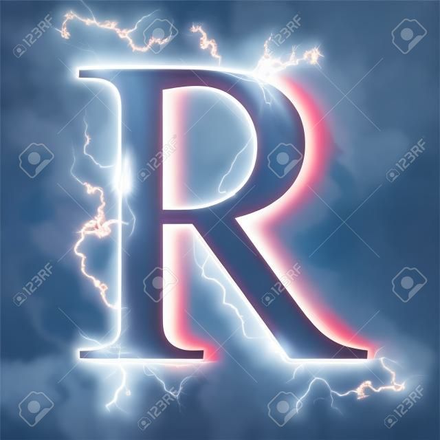 lettera R fulmini