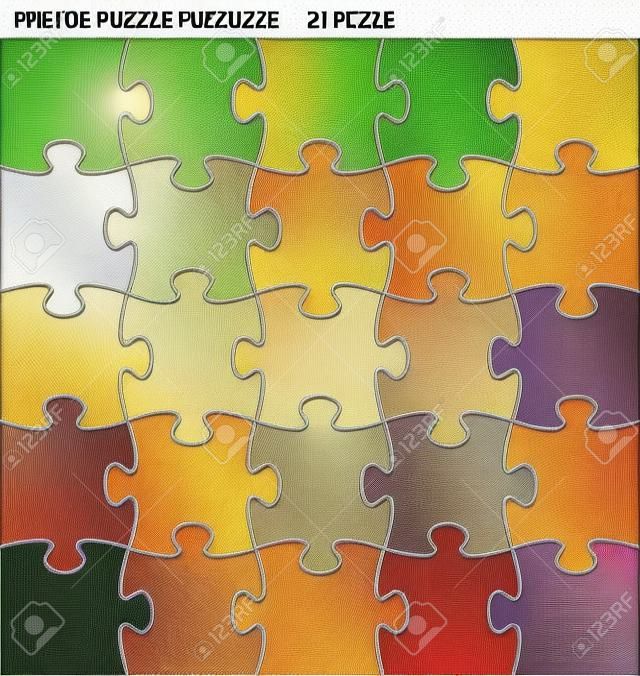 Complete puzzle / jigsaw template for print (25 pieces)