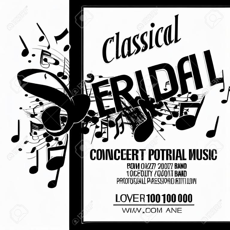Classical music concert poster template with band name and location.