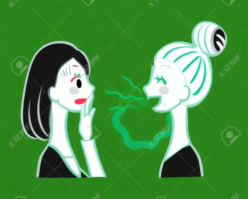 Illustration of bad breath trouble