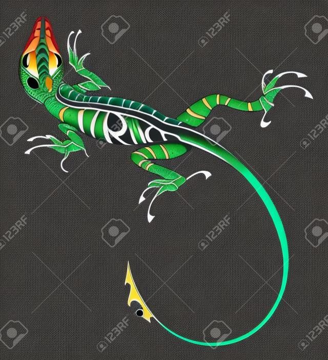 The vector image  of lizard tattoo