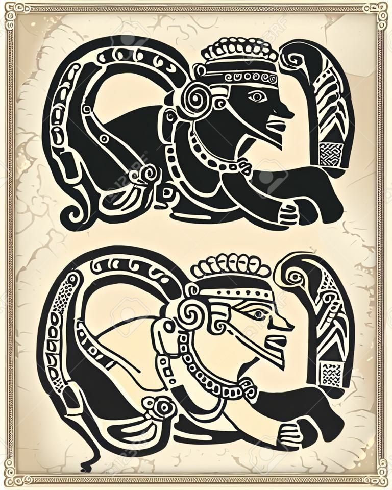 The vector image of Ornament in style of the Maya