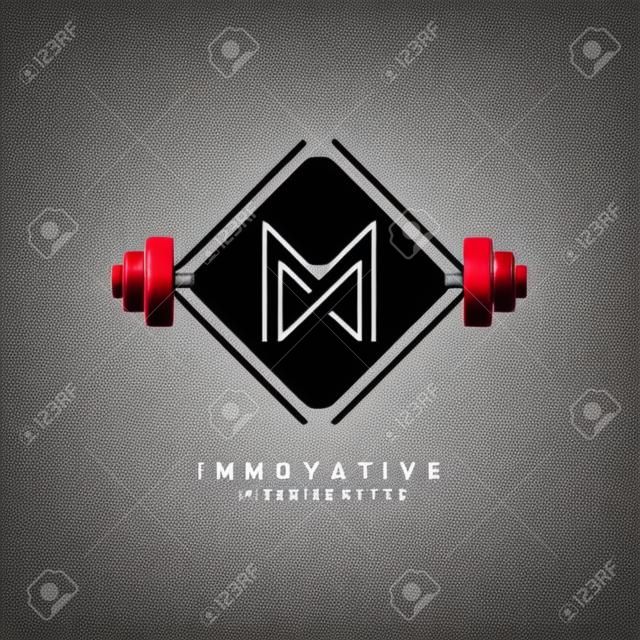 Letter M crossfit logo, fitness logo, Dumbbell icon, Gym Fitness Logo Images and Vectors, Stock Photos