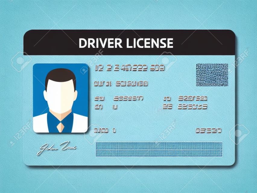 平人駕駛執照塑料卡模板，身份證矢量圖
