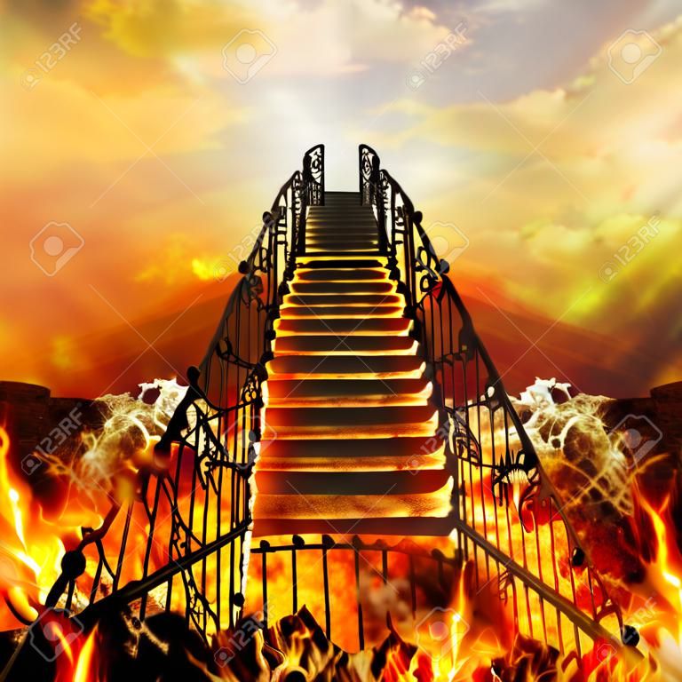Treppenhaus zum Himmel kommen aus der Hölle.
