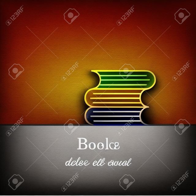 Abstract background with outline books  sign