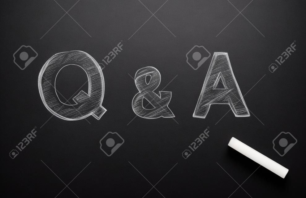 Chalk and Q&A write on chalkboard background