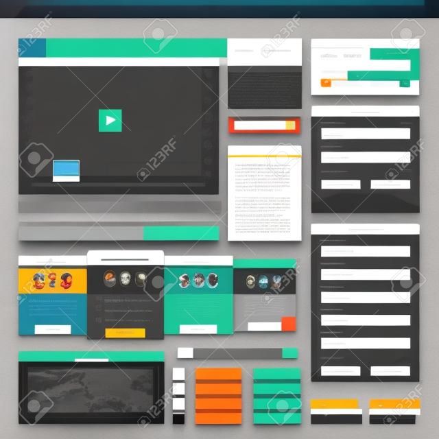 Set of design elements for web pages and multimedia content.