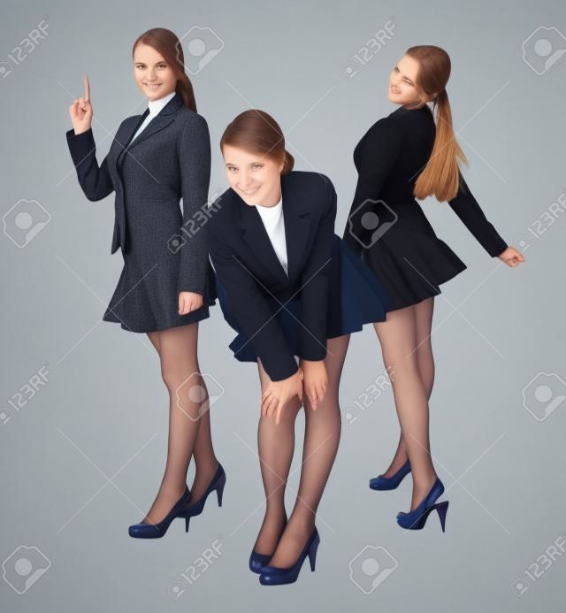 Tres niña en traje, collage