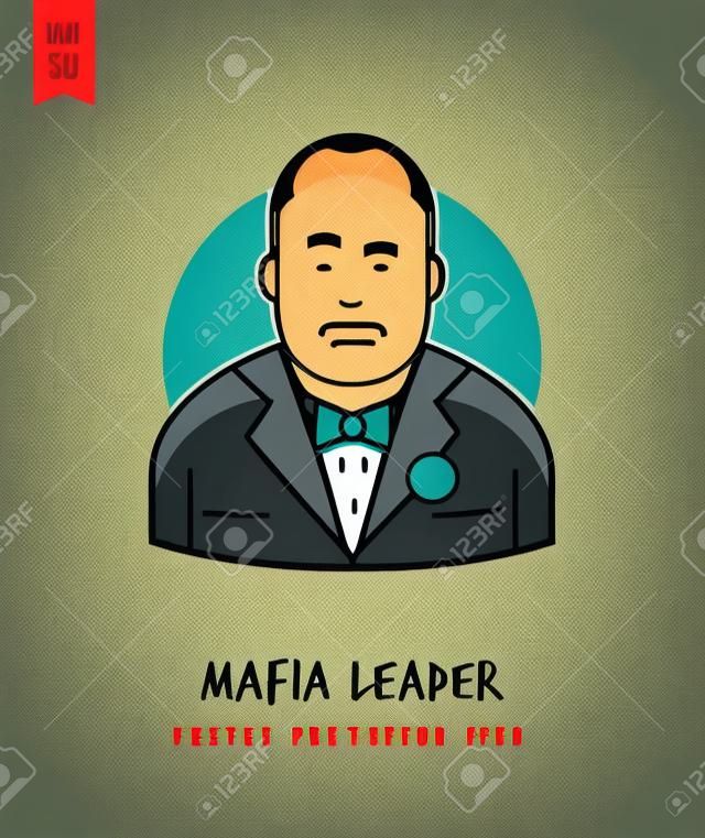 Mafia patron gens illustration mode de vie et l'icône occupation coloré et élégant caractère vecteur plat