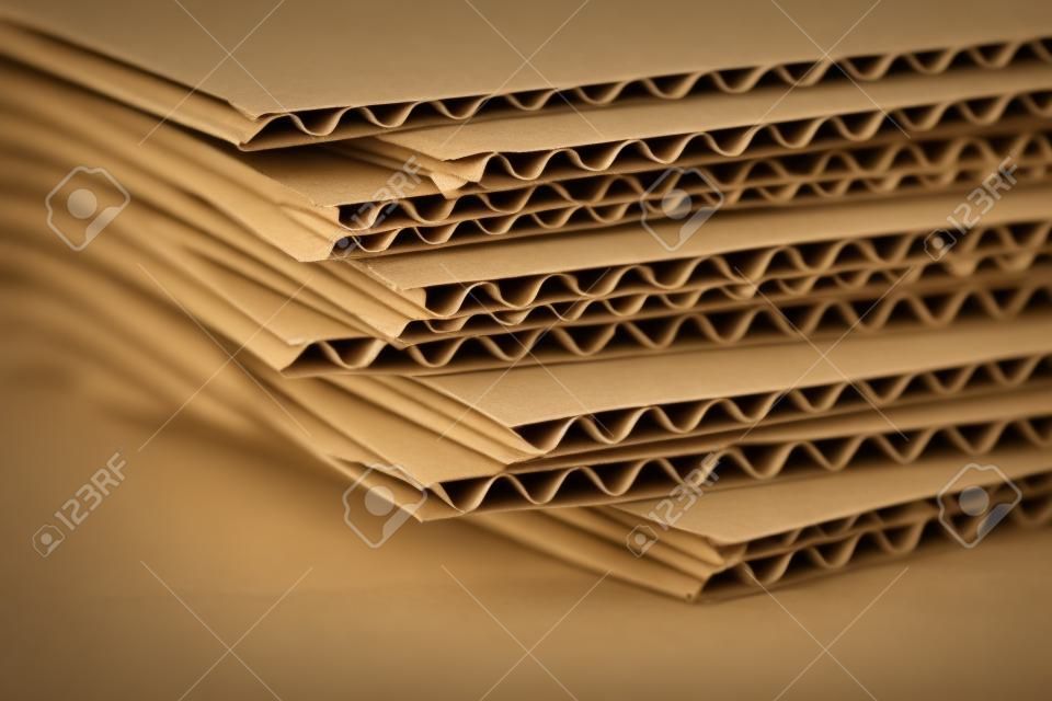 Pile of corrugated cardboard  Shallow DOF, macro shot 