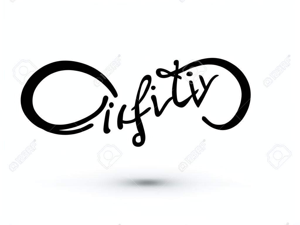Infinity symbol hand drawn with ink brush