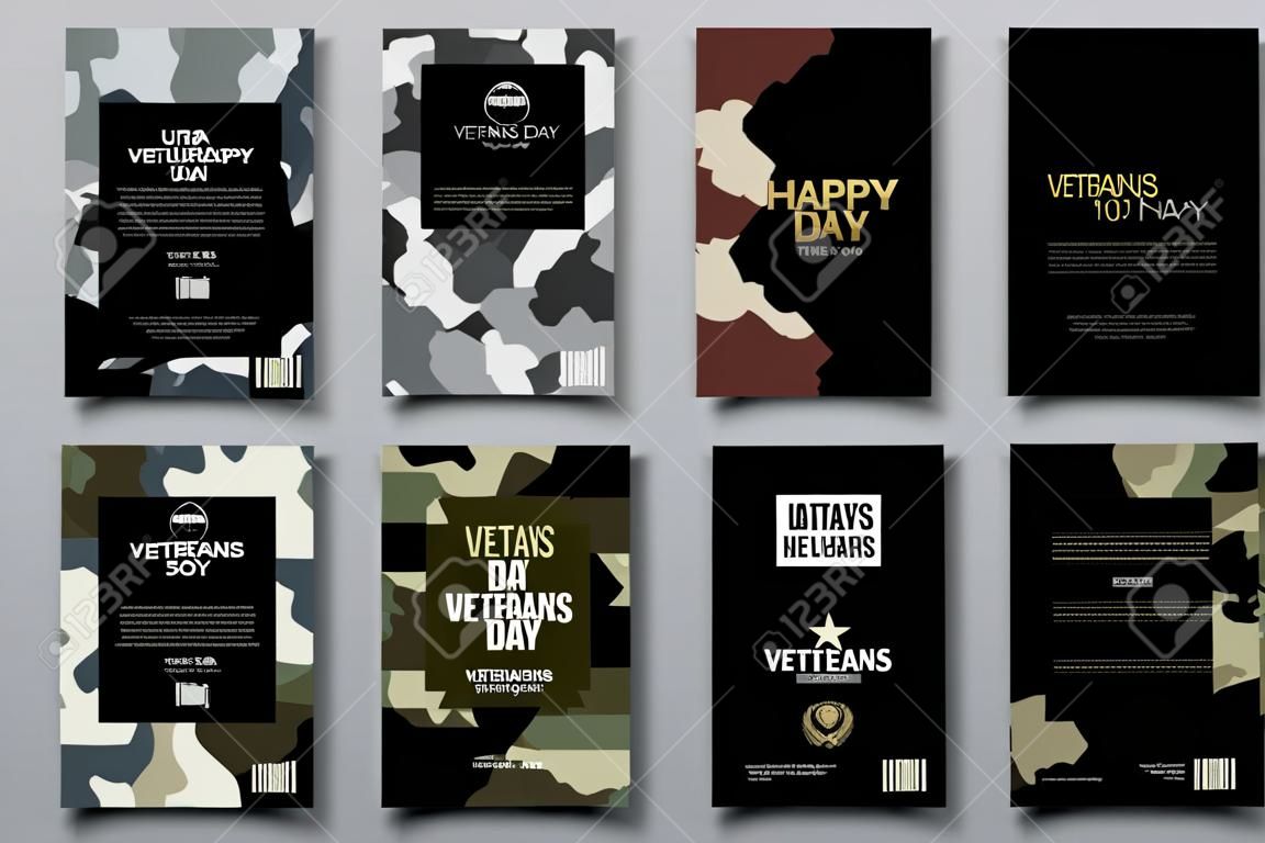 集宣傳冊，在退伍軍人節風格的海報模板。美麗的設計和佈局