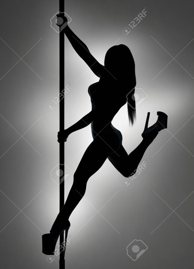 pole dance woman silhouette