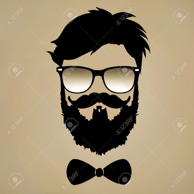occhiali baffi barba acconciatura